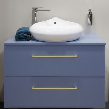 Lavoar pe blat alb lucios 47 cm modern Fluminia Tear [5]