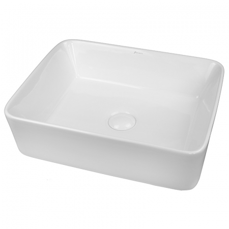 Baie - Lavoar pe blat alb lucios 48 cm, dreptunghiular, Fluminia Ares