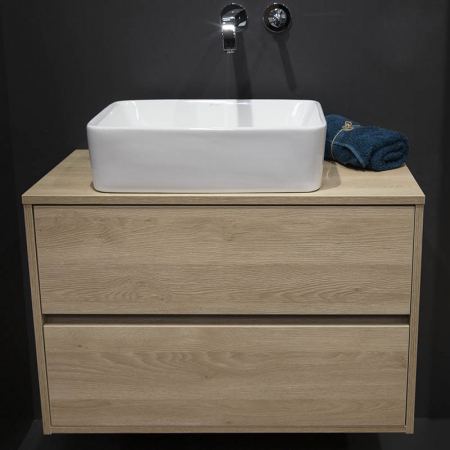 Lavoar pe blat alb lucios 48 cm, dreptunghiular, Fluminia Ares [4]