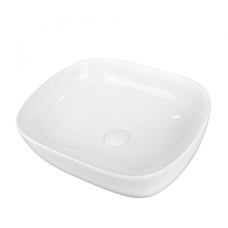 Baie - Lavoar pe blat alb lucios 49 cm, dreptunghiular, Fluminia Fides