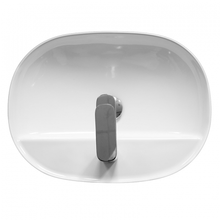 Lavoar pe blat alb lucios 50 cm, oval, Fluminia Cassandra [1]