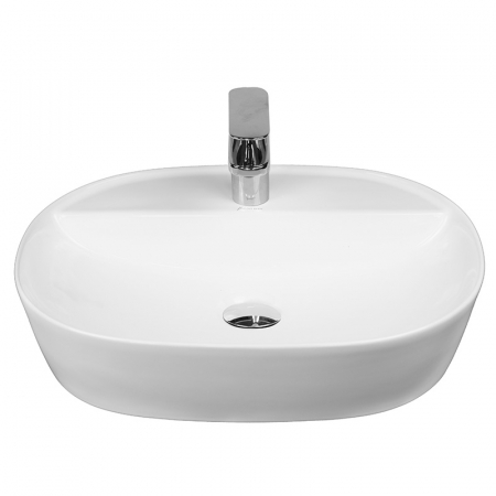 Lavoar pe blat alb lucios 50 cm, oval, Fluminia Cassandra [2]