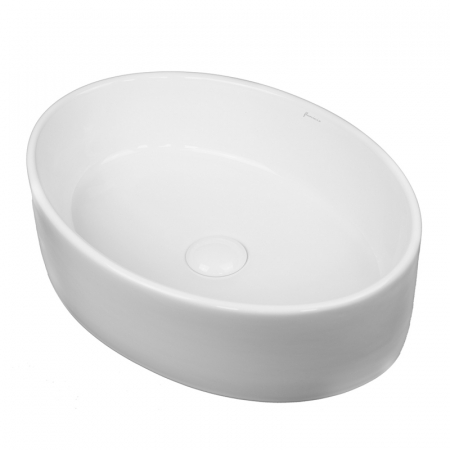 Baie - Lavoar pe blat alb lucios 50 cm, oval, Fluminia Hera