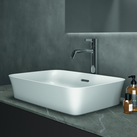 Lavoar pe blat alb lucios 55 cm, dreptunghiular, cu preaplin, Ideal Standard Ipalyss [5]
