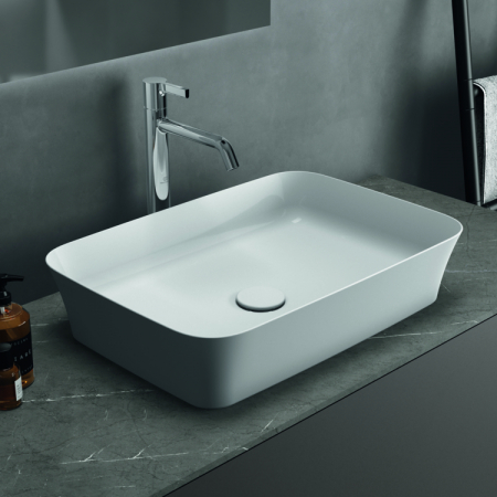Lavoar pe blat alb lucios 55 cm, dreptunghiular, fara preaplin, Ideal Standard Ipalyss [6]