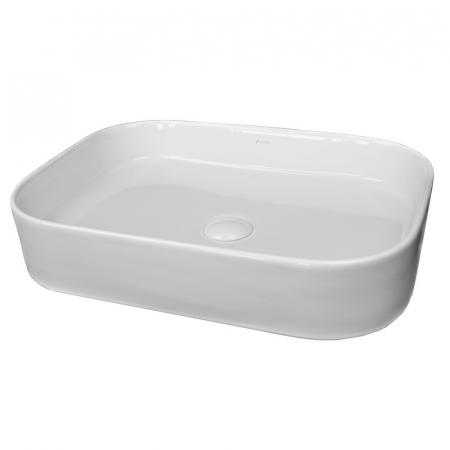 Baie - Lavoar pe blat alb lucios 55 cm, dreptunghiular, Fluminia Capri