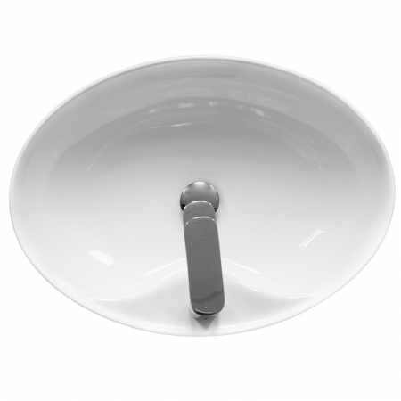 Lavoar pe blat alb lucios 57 cm, oval, orificiu baterie, Fluminia Tamisa [3]