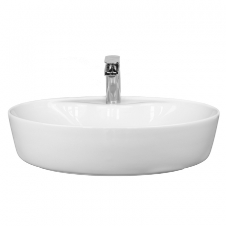 Lavoar pe blat alb lucios 57 cm, oval, orificiu baterie, Fluminia Tamisa [1]