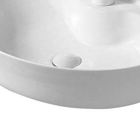 Lavoar pe blat alb lucios 57 cm, oval, orificiu baterie, Fluminia Tamisa [2]