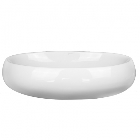 Lavoar pe blat alb lucios 59 cm, oval, Fluminia Lheea [2]