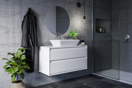 Lavoar pe blat alb lucios 60 cm, dreptunghiular, fara preaplin, Ideal Standard Connect Air [4]