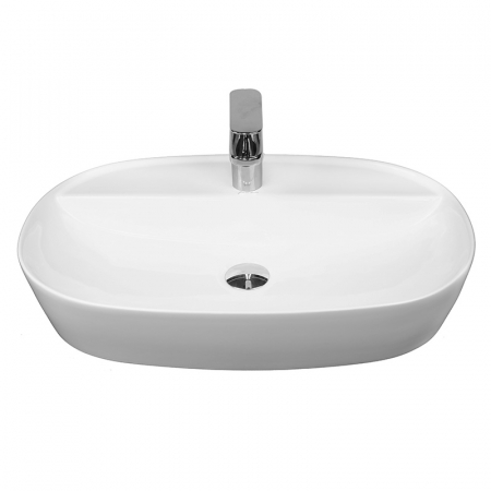 Lavoar pe blat alb lucios 60 cm, oval, Fluminia Cassandra [2]