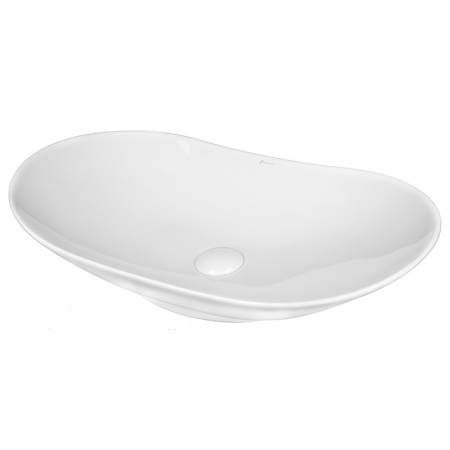 Baie - Lavoar pe blat alb lucios 64 cm, oval, Fluminia my Pleasure