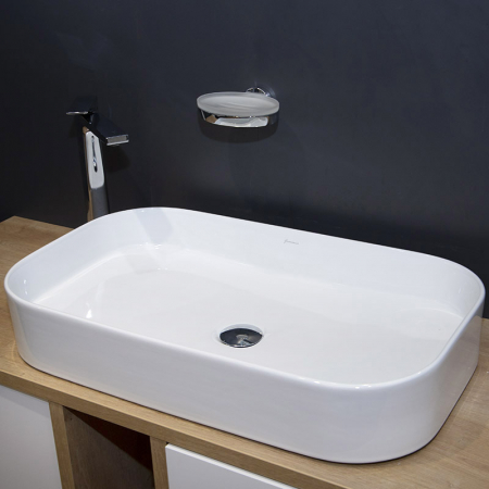 Lavoar pe blat alb lucios 65 cm, dreptunghiular, Fluminia Capri [3]
