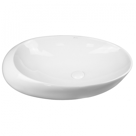 Baie - Lavoar pe blat alb lucios 66 cm, oval, Fluminia Egg Maxi