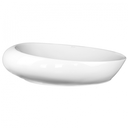 Lavoar pe blat alb lucios 66 cm, oval, Fluminia Egg Maxi [2]