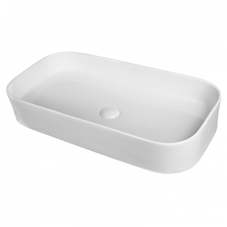 Baie - Lavoar pe blat alb lucios 75 cm, dreptunghiular, Fluminia Capri