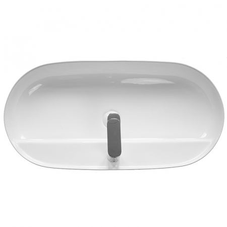 Lavoar pe blat alb lucios 80 cm, oval, Fluminia Cassandra [1]