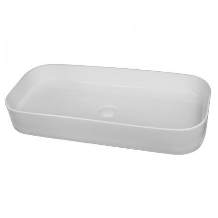 Baie - Lavoar pe blat alb lucios 85 cm, dreptunghiular, Fluminia Capri