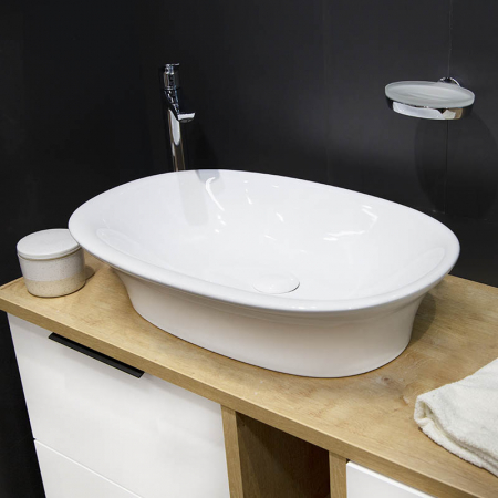 Lavoar pe blat alb lucios, oval, 59 cm, Fluminia Diana [5]
