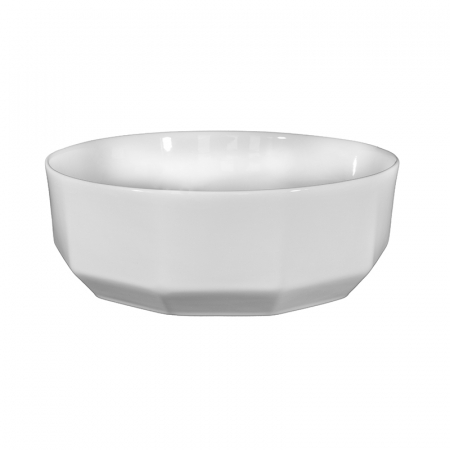 Lavoar pe blat alb lucios, rotund, 42 cm, Fluminia Cupido, cu baza poligonală [2]
