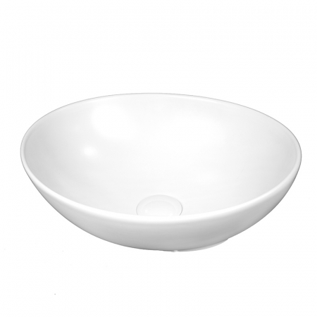 Baie - Lavoar pe blat alb mat, oval, 40 cm, Fluminia Rio