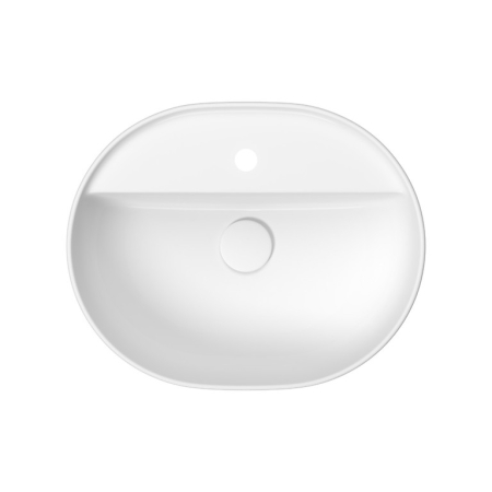 Lavoar pe blat, ceramica alba, oval, 50x40x14.5 cm, Cersanit Moduo [2]
