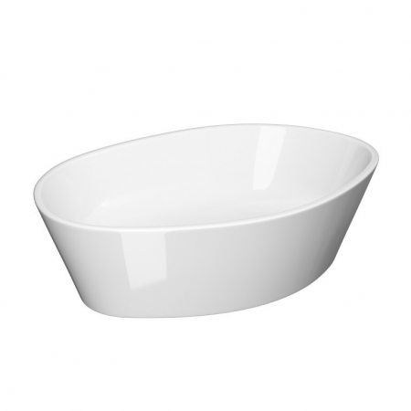 Chiuvete baie - Lavoar pe blat alb 50 cm, oval, cu ventil ceramic inclus, Cersanit City