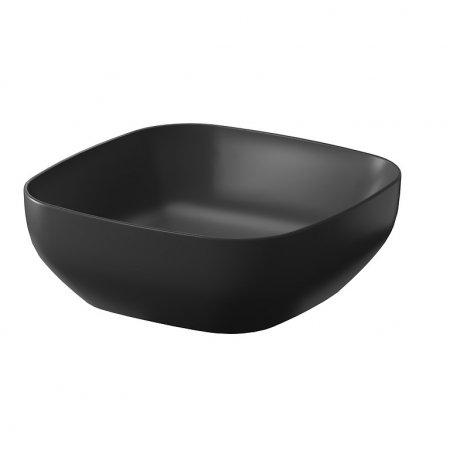Chiuvete baie - Lavoar pe blat antracit mat 38 cm, patrat, Cersanit Larga