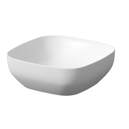 Chiuvete baie - Lavoar pe blat alb mat 38 cm, patrat, Cersanit Larga