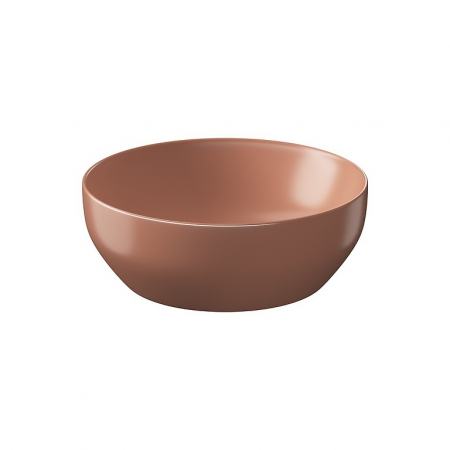 Chiuvete baie - Lavoar pe blat caramiziu mat 40 cm, rotund, Cersanit Larga