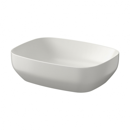 Obiecte sanitare - Lavoar pe blat gri deschis mat 50 cm, dreptunghiular, Cersanit Larga