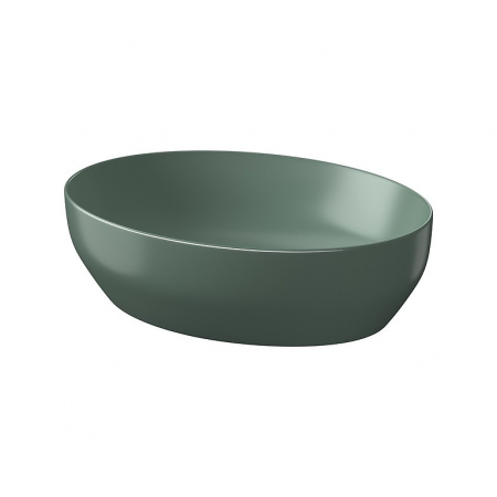 Chiuvete baie - Lavoar pe blat verde mat 50 cm, oval, Cersanit Larga
