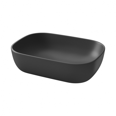 Chiuvete baie - Lavoar pe blat antracit mat 50 cm, dreptunghiular, Cersanit Moduo