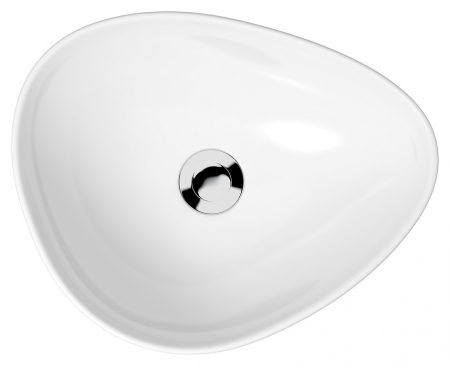 Lavoar pe blat alb lucios 45 cm, asimetric, Cersanit Moduo [1]
