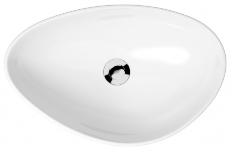 Lavoar pe blat alb lucios 55 cm, asimetric, Cersanit Moduo [1]