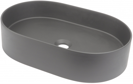 Chiuvete baie - Lavoar pe blat compozit antracit Deante Silia, oval, 55 cm