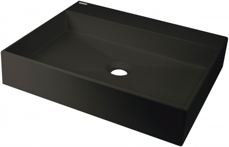 Chiuvete baie - Lavoar pe blat compozit negru Deante Correo, dreptunghiular, 50 cm