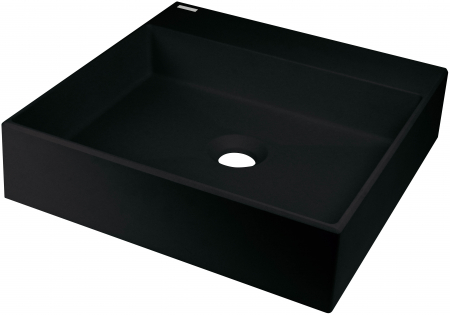 Chiuvete baie - Lavoar pe blat compozit negru Deante Correo, patrat, 40 cm