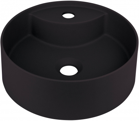 Chiuvete baie - Lavoar pe blat compozit negru Deante Silia cu orificiu baterie, 36 cm