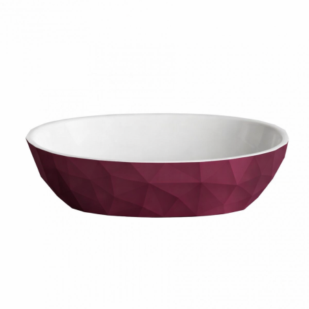 Lavoar pe blat compozit burgundy, oval, forme 3D,  Foglia Armonia Slim [4]
