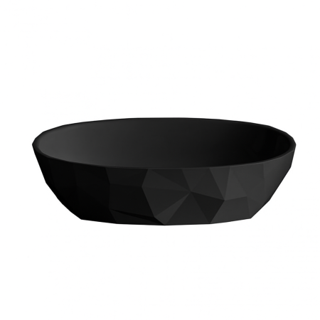 Lavoar pe blat din compozit negru mat 56 cm, oval, 3D,  Foglia Armonia Slim [4]