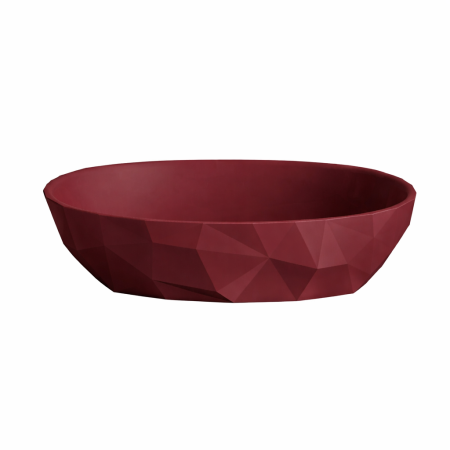 Lavoar pe blat din compozit burgundy mat 56 cm, oval, 3D,  Foglia Armonia Slim [2]