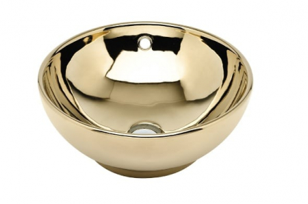 Chiuvete baie - Lavoar pe blat auriu lucios 41 cm, rotund, Gala Bowl