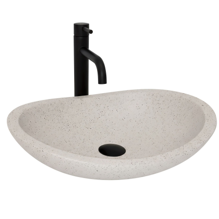 Chiuvete baie - Lavoar cu montare pe blat, imitatie piatra, oval, Rea Leona
