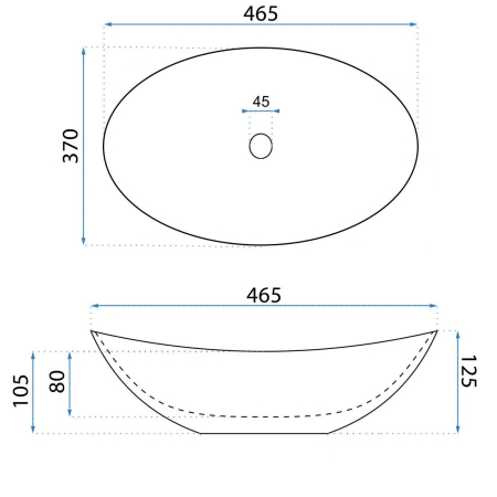 Lavoar cu montare pe blat, imitatie piatra, oval, Rea Leona [5]