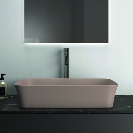 Lavoar pe blat maro lucios 55 cm, dreptunghiular, fara preaplin, Ideal Standard Ipalyss [4]