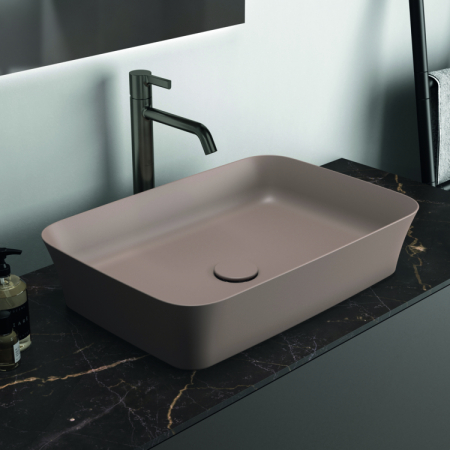 Lavoar pe blat maro lucios 55 cm, dreptunghiular, fara preaplin, Ideal Standard Ipalyss [6]