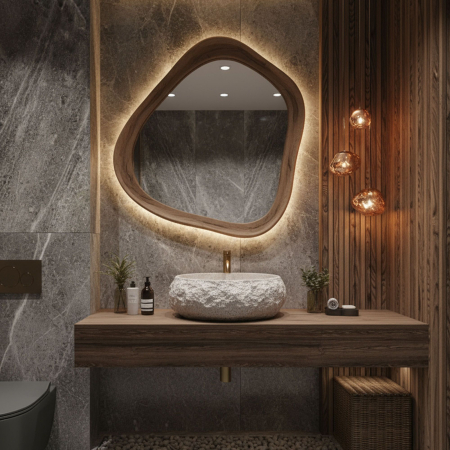 Lavoar pe blat, oval, imitatie piatra, Rea Mika [4]