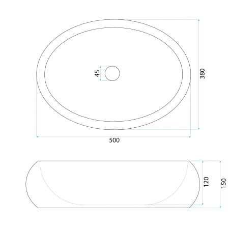 Lavoar pe blat, oval, imitatie piatra, Rea Mika [6]
